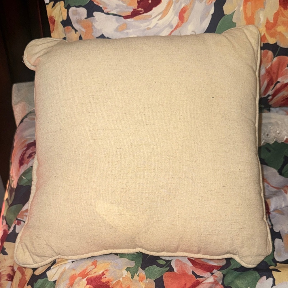 Beaded Gold Medallion Decorative Throw Pillow - Cream - Picture 4 of 8